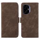 For Honor 400 ABEEL Frosted Magnetic RFID Leather Phone Case(Brown) - 1