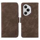 For Honor 400 Pro Global 160.8mm ABEEL Frosted Magnetic RFID Leather Phone Case(Brown) - 1