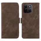 For Honor X6c 4G ABEEL Frosted Magnetic RFID Leather Phone Case(Brown) - 1