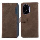 For Honor 400 ABEEL Color Block Magnetic RFID Leather Phone Case(Brown-Blue) - 1