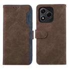 For Honor 400 Lite ABEEL Color Block Magnetic RFID Leather Phone Case(Brown-Blue) - 1