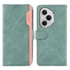 For Honor 400 Pro Global 160.8mm ABEEL Color Block Magnetic RFID Leather Phone Case(Cyan-Pink) - 1
