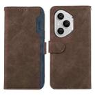 For Honor 400 Pro Global 160.8mm ABEEL Color Block Magnetic RFID Leather Phone Case(Brown-Blue) - 1