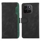 For Honor X6c 4G ABEEL Color Block Magnetic RFID Leather Phone Case(Black-Green) - 1
