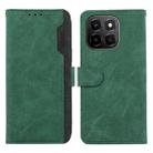 For Honor X6c 4G ABEEL Color Block Magnetic RFID Leather Phone Case(Green-Black) - 1