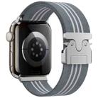 For Apple Watch 42mm / 41mm / 40mm / 38mm Parachute Buckle 3-Stripe Braided Nylon Watch Band(Grey White) - 1