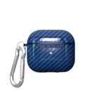 For AirPods 4 Carbon Fiber Texture TPU Shockproof Protective Earphone Case with Hook(Sapphire Blue) - 1