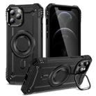 For iPhone 12 Pro Max Lens Holder MagSafe Phone Case(Black) - 1