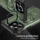 For iPhone 14 Pro Lens Holder MagSafe Phone Case(Army Green) - 2