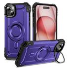 For iPhone 15 Lens Holder MagSafe Phone Case(Purple) - 1