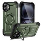 For iPhone 16 Lens Holder MagSafe Phone Case(Army Green) - 1