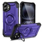 For iPhone 16 Lens Holder MagSafe Phone Case(Purple) - 1