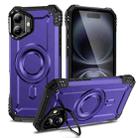 For iPhone 16 Plus Lens Holder MagSafe Phone Case(Purple) - 1