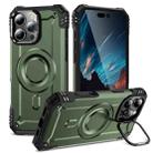 For iPhone 16 Pro Max Lens Holder MagSafe Phone Case(Army Green) - 1