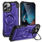 For iPhone 16 Pro Max Lens Holder MagSafe Phone Case(Purple) - 1