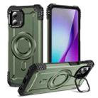 For Motorola Moto G 5G 2023 Lens Holder MagSafe Phone Case(Army Green) - 1