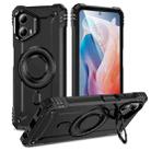 For Motorola Moto G 5G 2024 Lens Holder MagSafe Phone Case(Black) - 1