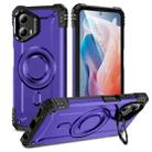 For Motorola Moto G 5G 2024 Lens Holder MagSafe Phone Case(Purple) - 1