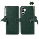 For Samsung Galaxy A36 Genuine Leather Litchi Texture RFID Leather Phone Case(Green) - 1