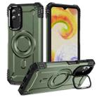 For Samsung Galaxy A04 Lens Holder MagSafe Phone Case(Army Green) - 1