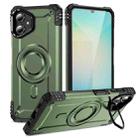For Samsung Galaxy A06 Lens Holder MagSafe Phone Case(Army Green) - 1