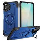 For Samsung Galaxy A06 Lens Holder MagSafe Phone Case(Blue) - 1