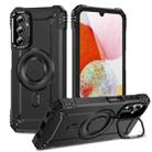 For Samsung Galaxy A14 5G / 4G Lens Holder MagSafe Phone Case(Black) - 1