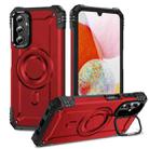 For Samsung Galaxy A14 5G / 4G Lens Holder MagSafe Phone Case(Red) - 1
