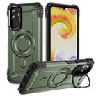 For Samsung Galaxy A23 Lens Holder MagSafe Phone Case(Army Green) - 1