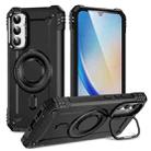 For Samsung Galaxy A34 Lens Holder MagSafe Phone Case(Black) - 1