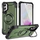 For Samsung Galaxy A35 5G Lens Holder MagSafe Phone Case(Army Green) - 1