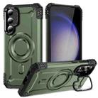 For Samsung Galaxy S23 5G Lens Holder MagSafe Phone Case(Army Green) - 1