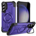 For Samsung Galaxy S23 5G Lens Holder MagSafe Phone Case(Purple) - 1