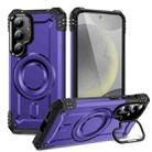 For Samsung Galaxy S24 5G Lens Holder MagSafe Phone Case(Purple) - 1