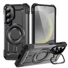 For Samsung Galaxy S24+ 5G Lens Holder MagSafe Phone Case(Grey) - 1
