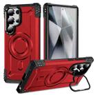 For Samsung Galaxy S24 Ultra 5G Lens Holder MagSafe Phone Case(Red) - 1