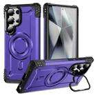 For Samsung Galaxy S24 Ultra 5G Lens Holder MagSafe Phone Case(Purple) - 1