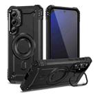 For Samsung Galaxy S24 FE 5G Lens Holder MagSafe Phone Case(Black) - 1