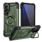 For Samsung Galaxy S24 FE 5G Lens Holder MagSafe Phone Case(Army Green) - 1