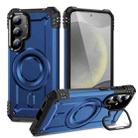 For Samsung Galaxy S25 5G Lens Holder MagSafe Phone Case(Blue) - 1