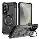 For Samsung Galaxy S25+ 5G Lens Holder MagSafe Phone Case(Grey) - 1