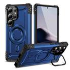 For Samsung Galaxy S25 Ultra 5G Lens Holder MagSafe Phone Case(Blue) - 1