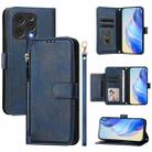 For Doogee N55 Plus Multi-Card Slots Zipper Wallet Leather Phone Case(Blue) - 1