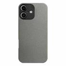 For iPhone 16 Litchi Texture TPU Black Lens Frame Phone Case(Grey) - 1