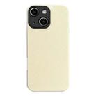 For iPhone 15 Plus Litchi Texture TPU Black Lens Frame Phone Case(White) - 1