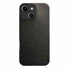 For iPhone 15 Plus Litchi Texture TPU Black Lens Frame Phone Case(Black) - 1