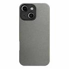 For iPhone 15 Litchi Texture TPU Black Lens Frame Phone Case(Grey) - 1