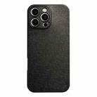 For iPhone 14 Pro Max Litchi Texture TPU Black Lens Frame Phone Case(Black) - 1