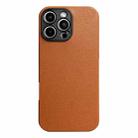 For iPhone 13 Pro Max Litchi Texture TPU Black Lens Frame Phone Case(Brown) - 1