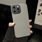 For iPhone 12 Pro Max Litchi Texture TPU Black Lens Frame Phone Case(Grey) - 2